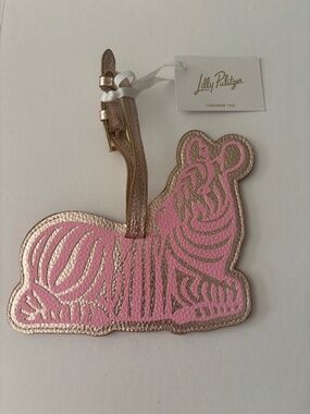 Lilly Pulitzer Pink Zebra Shaped Luggage Tag